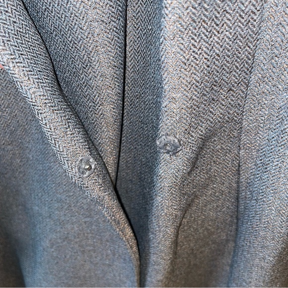 NWT‎ Maggy London Belted Snap Button Blazer/Jacket Fray Collar Gray Size: 12 - Picture 9 of 9